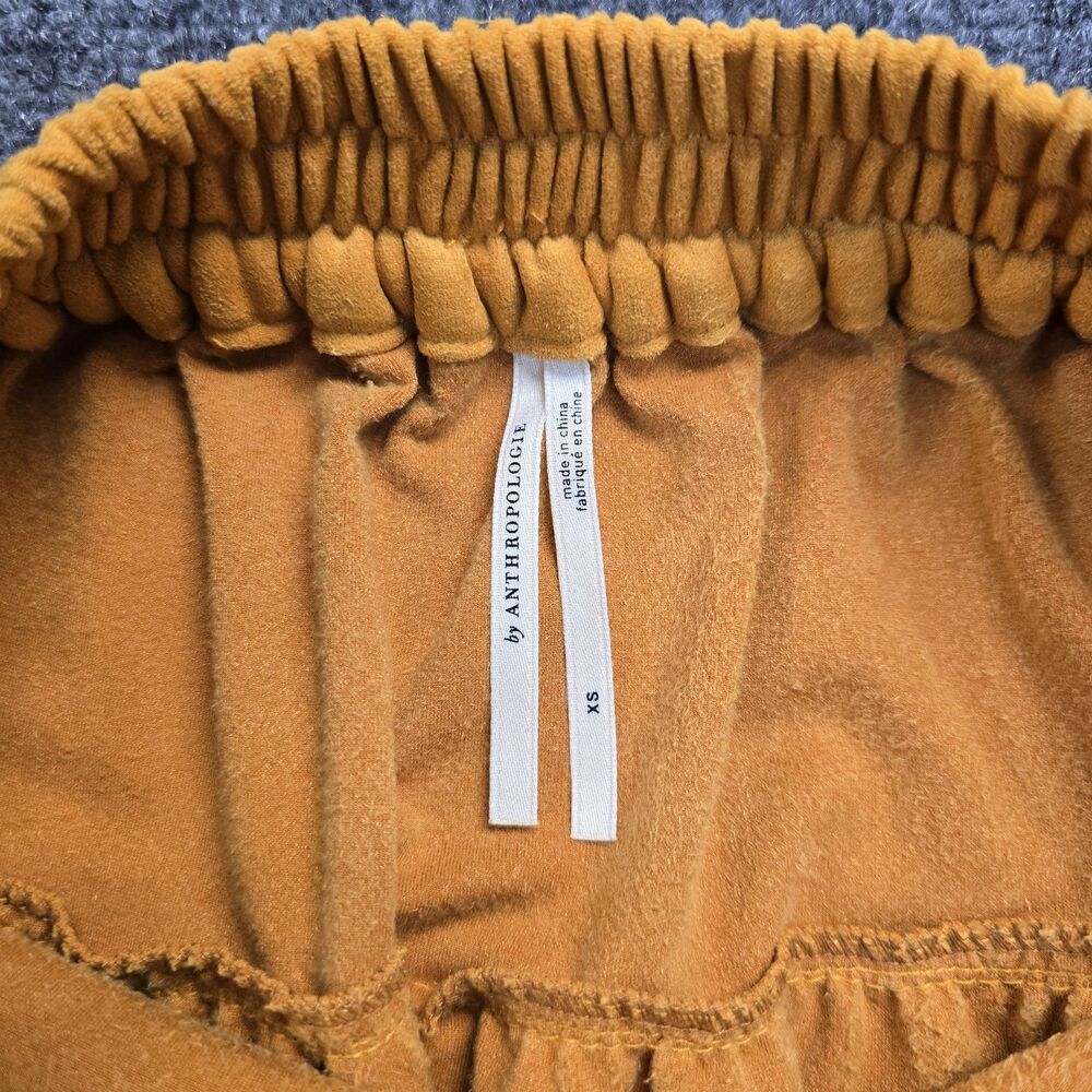 by Anthropologie Yoked Faux Suede Maxi Boho Skirt Size XS Marigold Yellow - Picture 5 of 11